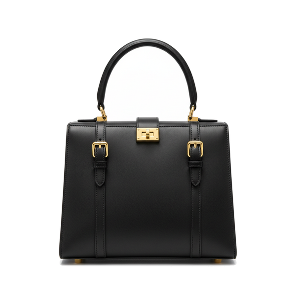 Vela Atelier Black structured leather handbag