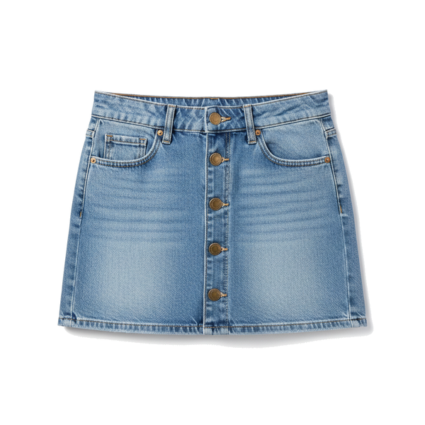 Indigo Row Denim mini skirt with buttons